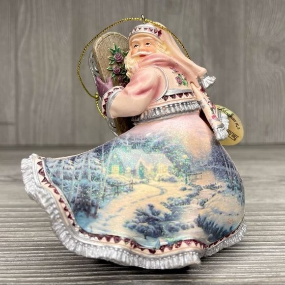 Ashton drake old world Santa Thomas Kinkade winter path of welcome ornament - Picture 1 of 7